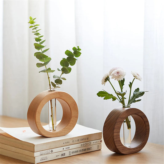 Wooden Hydroponic Flower Pot