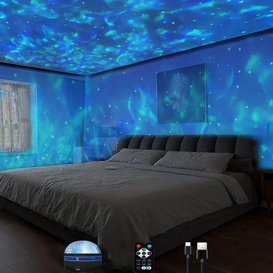 Ceiling projector with ocean and stars