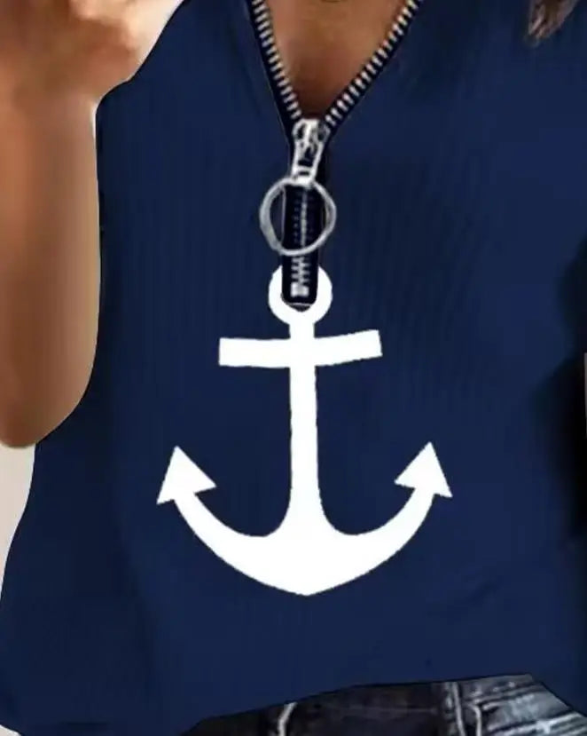 Round Neck Anchor T-Shirt