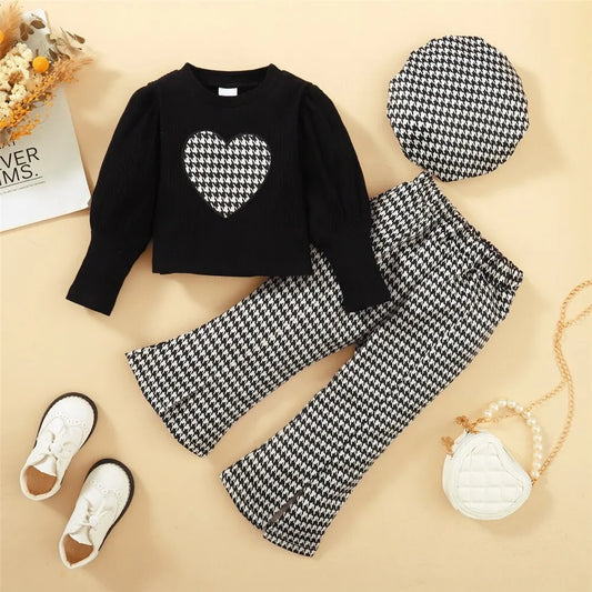 Heart Print Long Sleeve Top +Pant