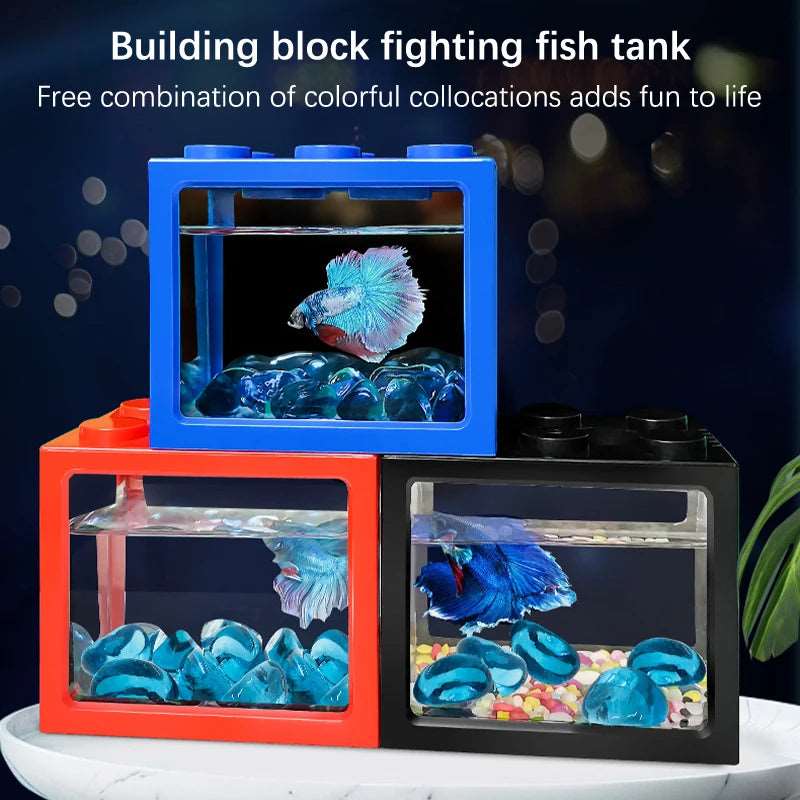 1Pc Exquisite Aquarium Fish Tank Lamp Control Color Circular Aquarium Mini Fish Tank Light Home Decoration Aquarium Accessories