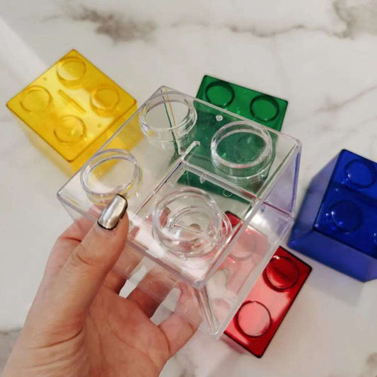 Coin Bank Transparent Visible Easy To Use Kids Building Block Design Money Saving Box For Gifts