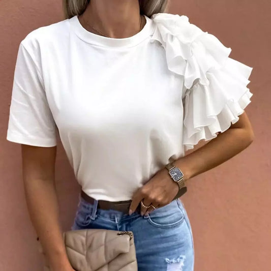 Women Blouse Layered Ruffle