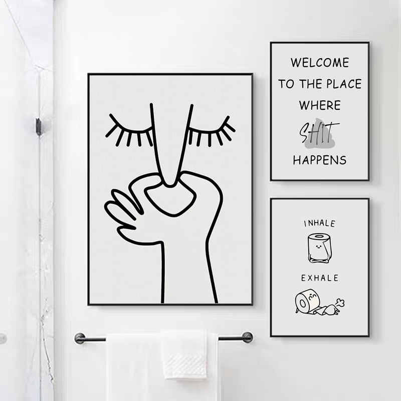 funny wall art for bathroom