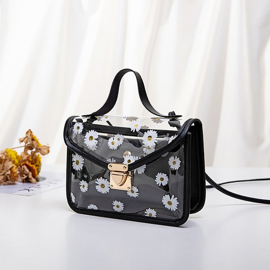 Transparent Daisy Pattern Shoulder Bag